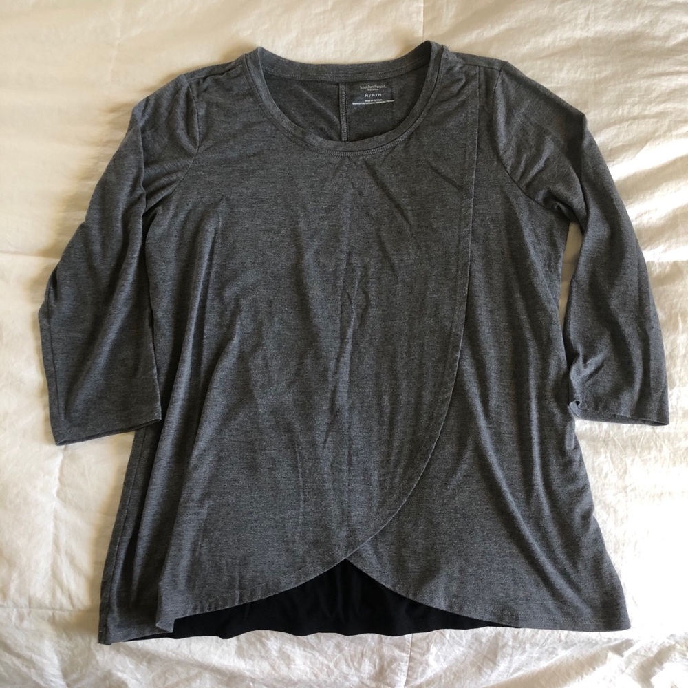 💗MATERNITY Gray Nursing Top 3/4 Sleeves